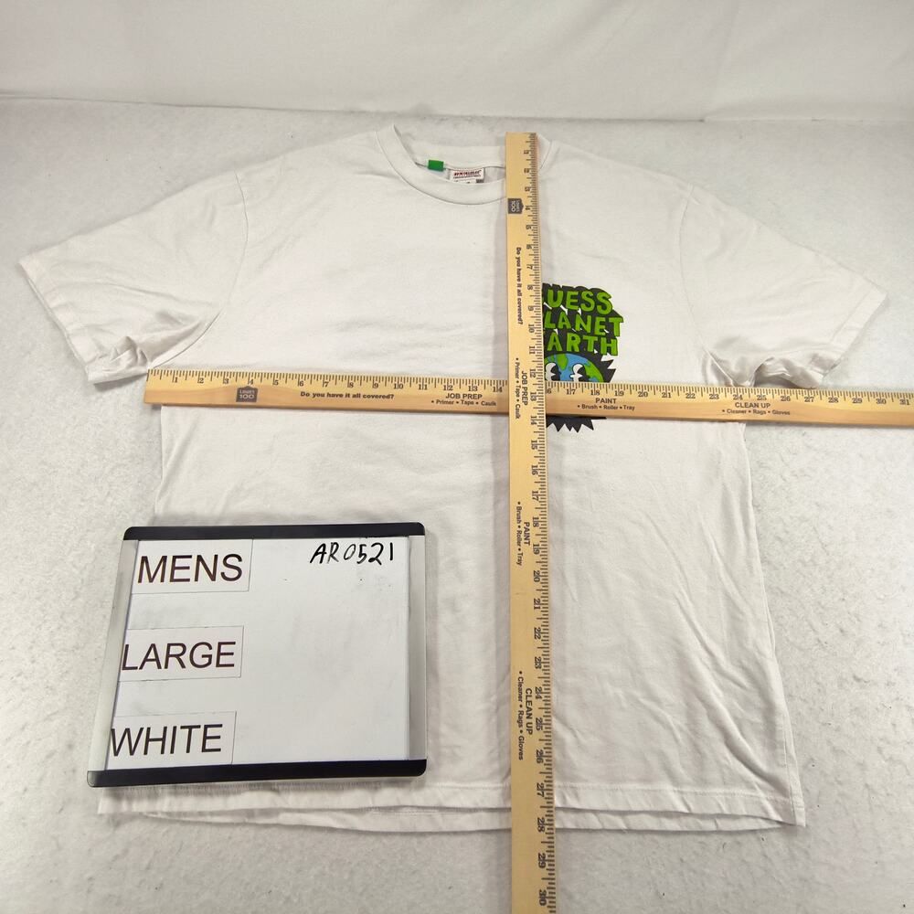 Guess Planet Earth Graphic Short Sleeve Crew Neck Shirt Mens Size Large L White - Picture 5 of 9
